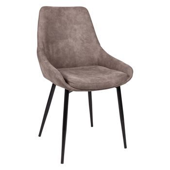 Dmora Chaise moderne en tissu, pour salle à manger, cuisine ou salon, cm 57x48h83, couleur marron 1