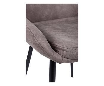 Dmora Chaise moderne en tissu, pour salle à manger, cuisine ou salon, cm 57x48h83, couleur marron 3