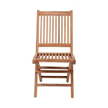 Chaise pliante Dmora en teck Made in Italy, couleur marron, cm 45 x 65 x h.94 2