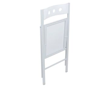 Dmora Chaise pliante moderne en aluminium, pour salle à manger, cuisine ou salon, 45x50h81 cm, couleur Blanc 2