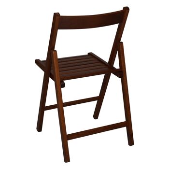 Chaise pliante Dmora, en bois de hêtre couleur noyer, mesure 42,5 x 79 x 47,5 cm 2