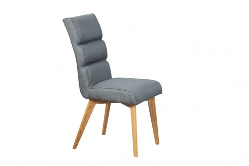 Dmora Set 2 sedie moderne in tessuto color grigio e gambe in legno, cm 45x68x99