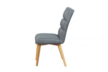 Dmora Lot de 2 chaises modernes en tissu gris et pieds en bois, 45x68x99 cm 2