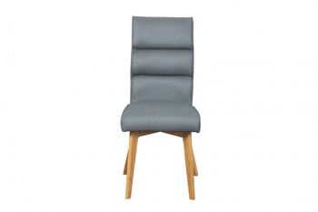 Dmora Lot de 2 chaises modernes en tissu gris et pieds en bois, 45x68x99 cm 4