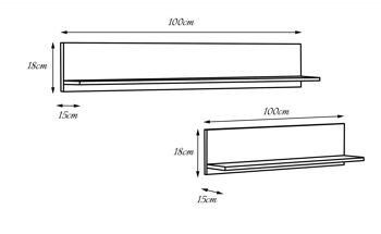 Dmora Ensemble de 2 étagères de salon, étagère murale, étagère moderne, cm 100x15h18, couleur chêne 3