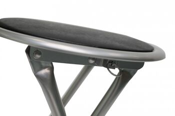 Dmora Set de 2 tabourets pour salon ou cuisine, style moderne, assise en éco-cuir et structure en métal, cm 30x30h46, couleur Noir 3