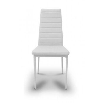 Dmora Lot de 2 chaises classiques en éco-cuir, pour salle à manger, cuisine ou salon, cm 46x41h97, assise h cm 48, couleur Blanc 2