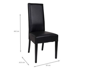 Dmora Lot de 2 chaises classiques en éco-cuir, pour salle à manger, cuisine ou salon, cm 62x46h110, couleur Noir 2