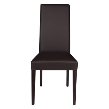 Dmora Lot de 2 chaises classiques en éco-cuir, pour salle à manger, cuisine ou salon, Made in Italy, cm 46x55h99, couleur Marron 2