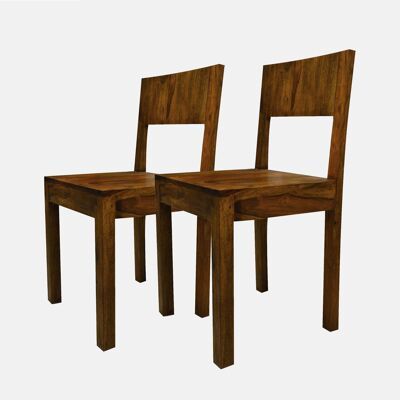 Dmora Set di 2 Sedie classiche in legno massello, per sala da pranzo, cucina o salotto, cm 41x43h90, Seduta h cm 46, colore Marrone