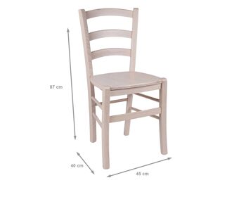Dmora Lot de 2 chaises pour salon ou cuisine, style campagnard, bois de hêtre massif, cm 40x45h87, couleur Beige 2