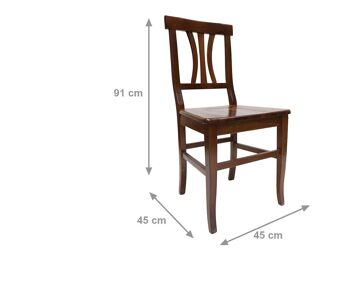Dmora Lot de 2 chaises pour salon ou cuisine, style campagnard, bois de hêtre massif, cm 45x45h91, couleur marron 3