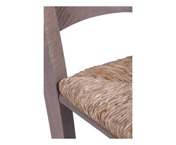 Dmora Lot de 2 chaises pour salon ou cuisine, style campagnard, structure en bois avec dossier en paille, cm 44x44h88, couleur marron 4