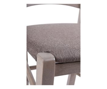 Dmora Lot de 2 chaises pour salon ou cuisine, style campagnard, tissu rembourré et structure en bois, cm 44x44h88, couleur marron 3
