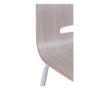 Dmora Ensemble de 2 chaises de salon ou de cuisine, style moderne, structure en métal et assise en bois, 45x51h88 cm, couleur Blanc 3