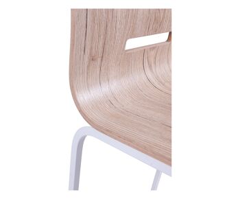 Dmora Lot de 2 chaises de salon ou de cuisine, style moderne, structure en métal et assise en bois, cm 50x40h88, couleur chêne 4
