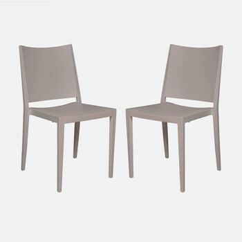 Dmora Lot de 2 chaises empilables modernes en métal et polypropylène, pour l'intérieur et l'extérieur, 46x56h82 cm, couleur Blanc 1
