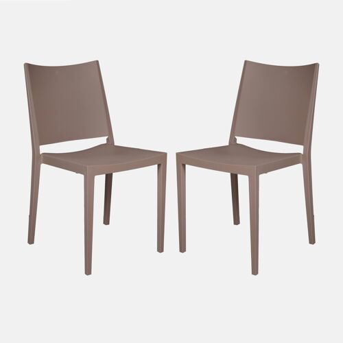 Dmora Set di 2 Sedie impilabili moderne in metallo e polipropilene, per interno e esterno, cm 46x56h82, Seduta h cm 46, colore Grigio