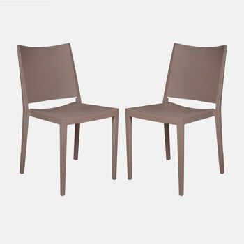 Dmora Lot de 2 chaises empilables modernes en métal et polypropylène, pour l'intérieur et l'extérieur, cm 46x56h82, assise h cm 46, couleur grise 1