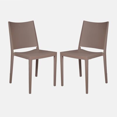 Dmora Set di 2 Sedie impilabili moderne in metallo e polipropilene, per interno e esterno, cm 46x56h82, Seduta h cm 46, colore Grigio