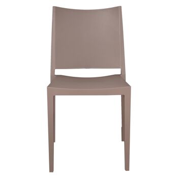 Dmora Lot de 2 chaises empilables modernes en métal et polypropylène, pour l'intérieur et l'extérieur, cm 46x56h82, assise h cm 46, couleur grise 2
