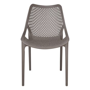 Dmora Set de 2 chaises empilables modernes en métal et polypropylène, pour l'intérieur et l'extérieur, cm 50x60h82, assise h cm 47, couleur Gris 2