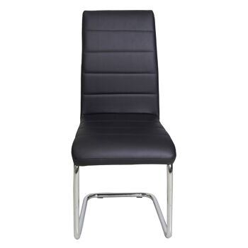 Dmora Lot de 2 chaises modernes en éco-cuir, pour salle à manger, cuisine ou salon, 43x57h98 cm, couleur Noir 2