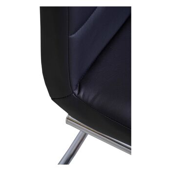 Dmora Lot de 2 chaises modernes en éco-cuir, pour salle à manger, cuisine ou salon, 43x57h98 cm, couleur Noir 3