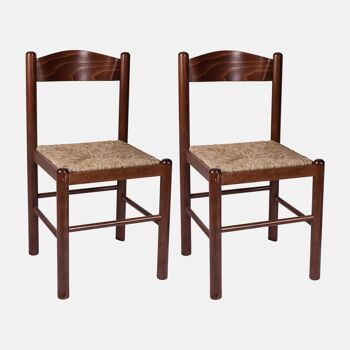 Dmora Lot de 2 chaises modernes en bois, pour salle à manger, cuisine ou salon, cm 44x42h83, couleur marron 1