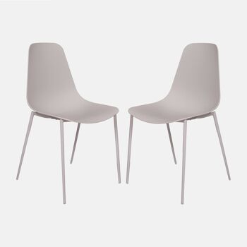 Dmora Lot de 2 chaises modernes en polypropylène, pour salle à manger, cuisine ou salon, Made in Italy, cm 49x49h88, Assise h cm 50, couleur Blanc 1