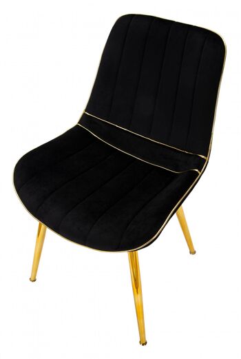 Lot de 2 Chaises Dmora, Bois de Pin et Éponge et Métal et Polyester, Couleur Noir, Dimensions : 51 x 59 x 79 cm 6