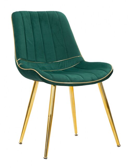 Dmora Set di 2 sedie, Legno Di Pino e Spugna e Metallo E Poliestere, Colore Verde, Misure: 51 x 59 x 79 cm