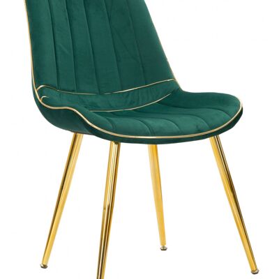 Dmora Set di 2 sedie, Legno Di Pino e Spugna e Metallo E Poliestere, Colore Verde, Misure: 51 x 59 x 79 cm