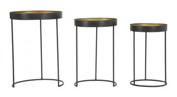 Dmora Lot de 3 Tables Basses, Fer, Couleur Noir, Dimensions : 43 x 43 x 60 cm 5