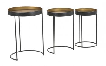 Dmora Lot de 3 Tables Basses, Fer, Couleur Noir, Dimensions : 43 x 43 x 60 cm 6