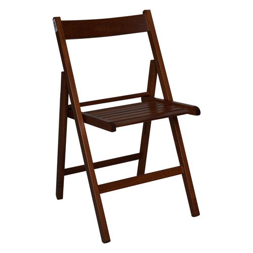 Dmora Set di 4 sedie pieghevole in massello di faggio, colore noce, Misure 42,5 x 79 x 47,5 cm