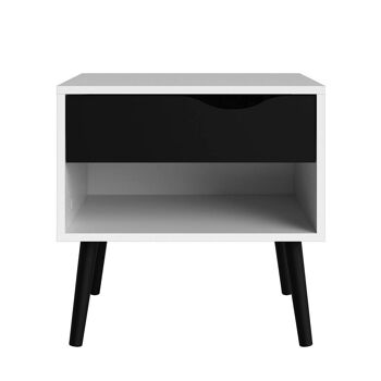 Dmora Ensemble de deux tables de chevet, couleur noir et blanc, mesure 50 x 49 x 39 cm 2