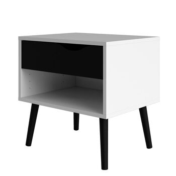 Dmora Ensemble de deux tables de chevet, couleur noir et blanc, mesure 50 x 49 x 39 cm 3