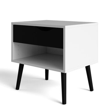 Dmora Ensemble de deux tables de chevet, couleur noir et blanc, mesure 50 x 49 x 39 cm 4