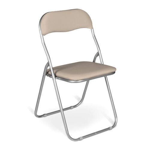 Dmora Set di due sedie pieghevoli, colore beige, Misure 43 x 47 x 78 cm