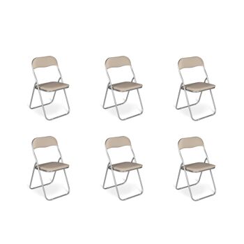 Dmora Ensemble de deux chaises pliantes, couleur beige, Mesures 43 x 47 x 78 cm 6
