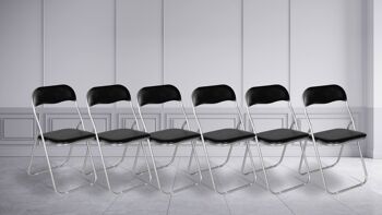 Dmora Ensemble de six chaises pliantes, couleur noir, Mesures 43 x 47 x 78 cm 1