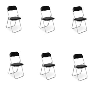 Dmora Ensemble de six chaises pliantes, couleur noir, Mesures 43 x 47 x 78 cm 5