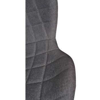 Tabouret de cuisine haut Dmora Made in Italy, Tissu avec pieds et repose-pieds en métal, Chaise de bar avec assise relevable avec dossier, cm 40x43h88/109, couleur Gris 4