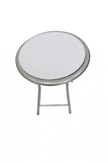 Tabouret Dmora pour le salon ou la cuisine, style moderne, assise en éco-cuir et structure en métal, cm 30x30h46, couleur Gris 4