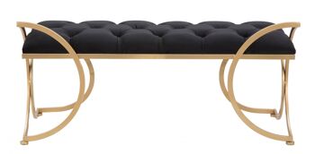 Bancs Somptueux Dmora, Mdf et Fer et Éponge et Polyester, Couleur Noir, Dimensions : 103 x 43 x 47 cm 6