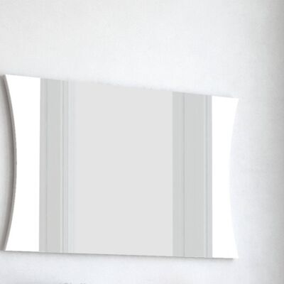 Dmora Specchiera da parete con cornice, Made in Italy, Specchio da bagno, cm 110x2h60, colore Bianco lucido
