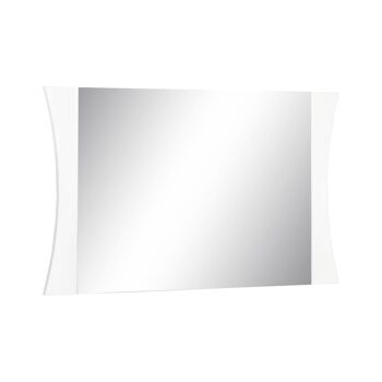 Dmora Miroir mural avec cadre, Made in Italy, Miroir de salle de bain, cm 110x2h60, couleur blanc brillant 2