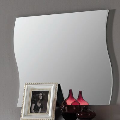 Dmora Specchiera da parete ondulata, Made in Italy, Specchio da bagno, cm 110x2h60