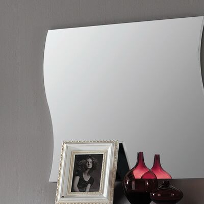 Dmora Specchiera da parete ondulata, Made in Italy, Specchio da bagno, cm 110x2h60